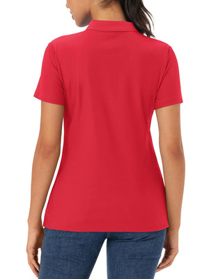 TACVASEN Tomato Women's Polo Sun Protection UV SPF Outdoor Short Sleeve
