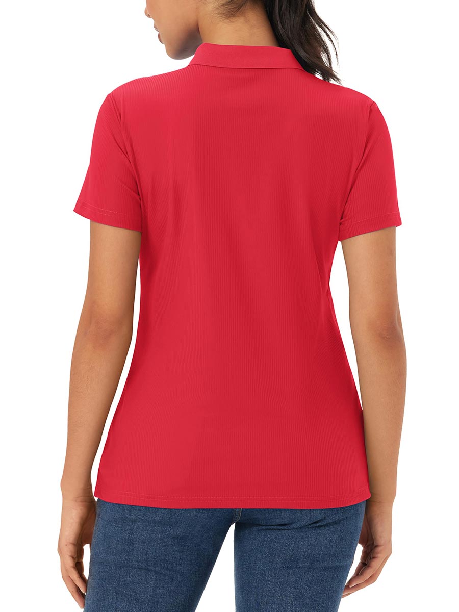 TACVASEN Tomato Women's Polo Sun Protection UV SPF Outdoor Short Sleeve