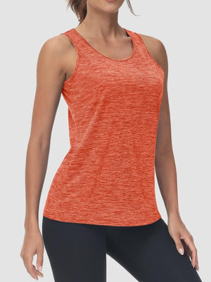 TACVASEN Orange Women's Quick Dry Athletic Tank Tops for Workout Yoga Running