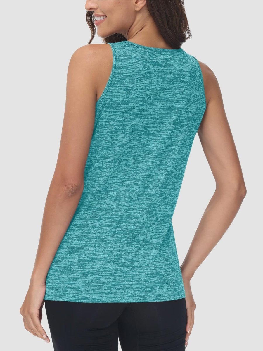 TACVASEN Light Green Women's Quick Dry Athletic Tank Tops for Workout Yoga Running