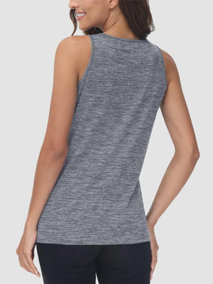TACVASEN Light Grey Women's Quick Dry Athletic Tank Tops for Workout Yoga Running