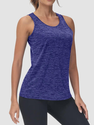 TACVASEN Violet Women's Quick Dry Athletic Tank Tops for Workout Yoga Running