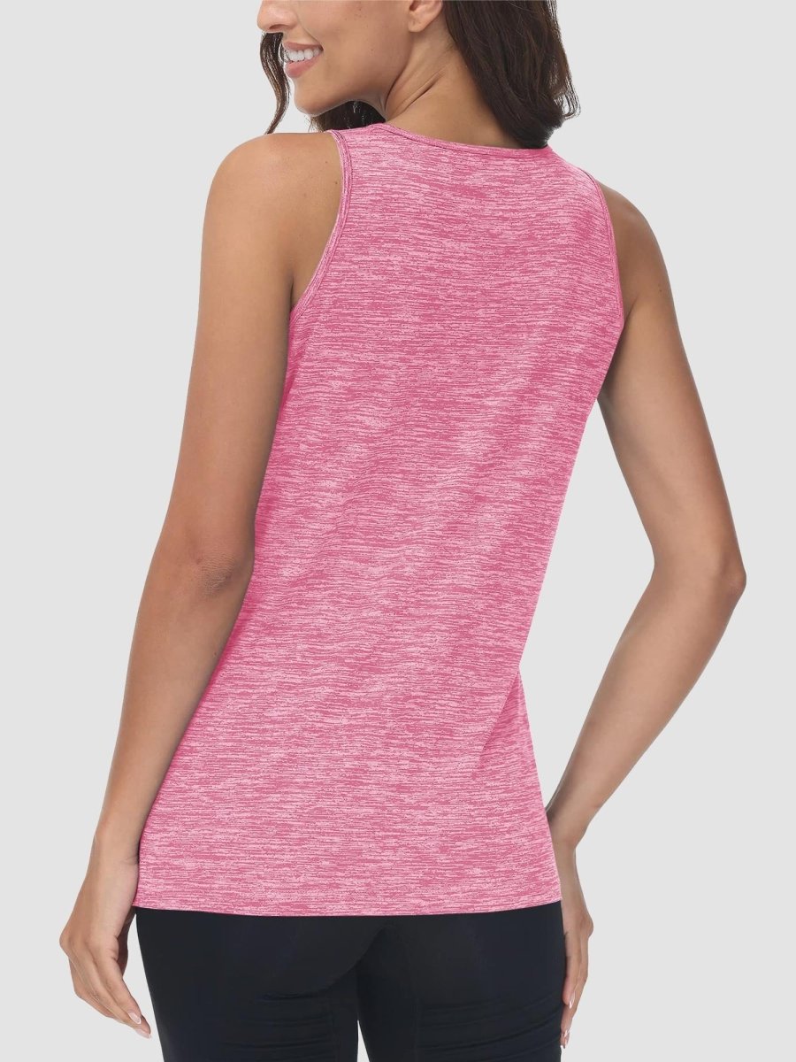 TACVASEN Pink Women's Quick Dry Athletic Tank Tops for Workout Yoga Running