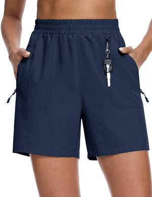 TACVASEN Navy Women's Quick Dry Lightweight UPF 50+ Hiking Cargo Shorts