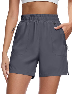 TACVASEN Dark Grey Women's Quick Dry Lightweight UPF 50+ Hiking Cargo Shorts