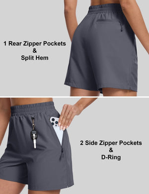 TACVASEN Dark Grey Women's Quick Dry Lightweight UPF 50+ Hiking Cargo Shorts