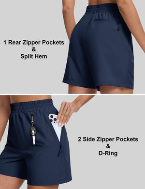 TACVASEN Navy Women's Quick Dry Lightweight UPF 50+ Hiking Cargo Shorts