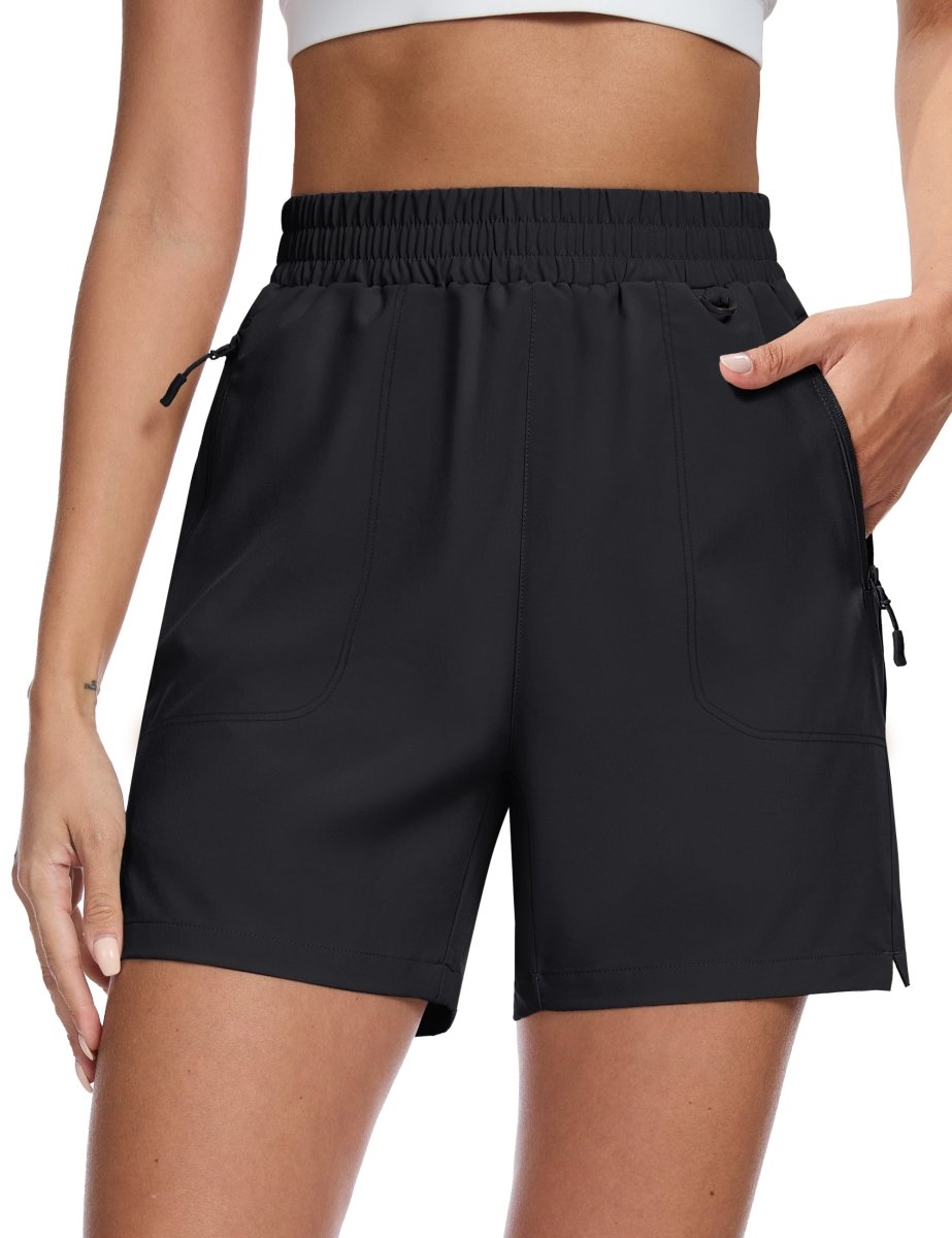 TACVASEN Black Women's Quick Dry Lightweight UPF 50+ Hiking Cargo Shorts