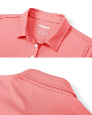 TACVASEN Pink Women's Quick Dry UPF 50+ Long Sleeve Polo Shirts