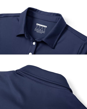 TACVASEN Navy Women's Quick Dry UPF 50+ Long Sleeve Polo Shirts