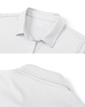 TACVASEN White Women's Quick Dry UPF 50+ Long Sleeve Polo Shirts