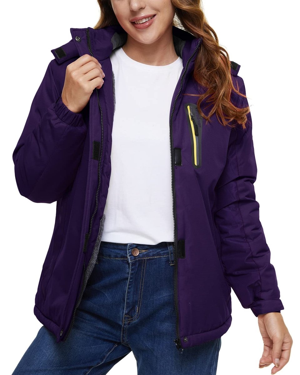 TACVASEN Deep Purple Women's Skiing Jacket Water-Resistant Windbreaker