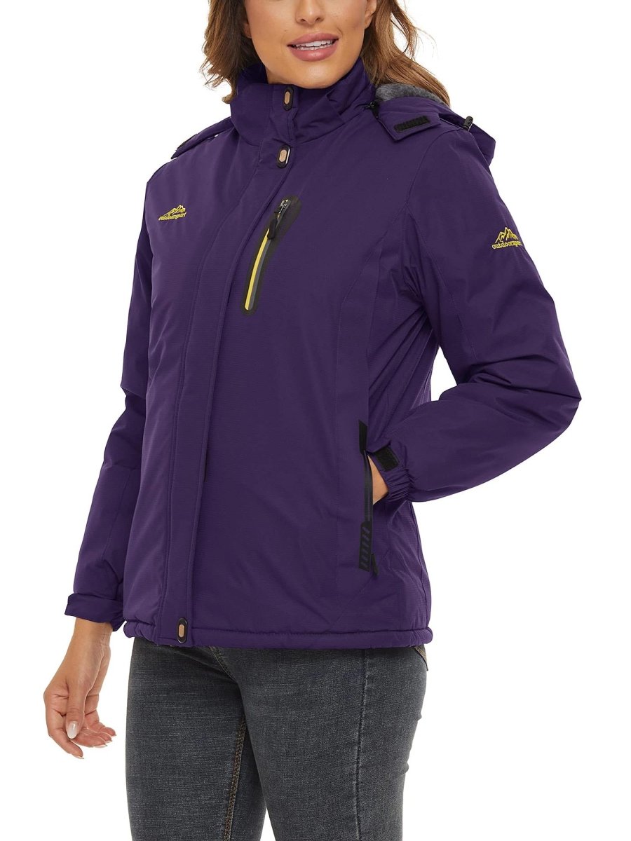 TACVASEN Deep Purple Women's Skiing Jacket Water-Resistant Windbreaker