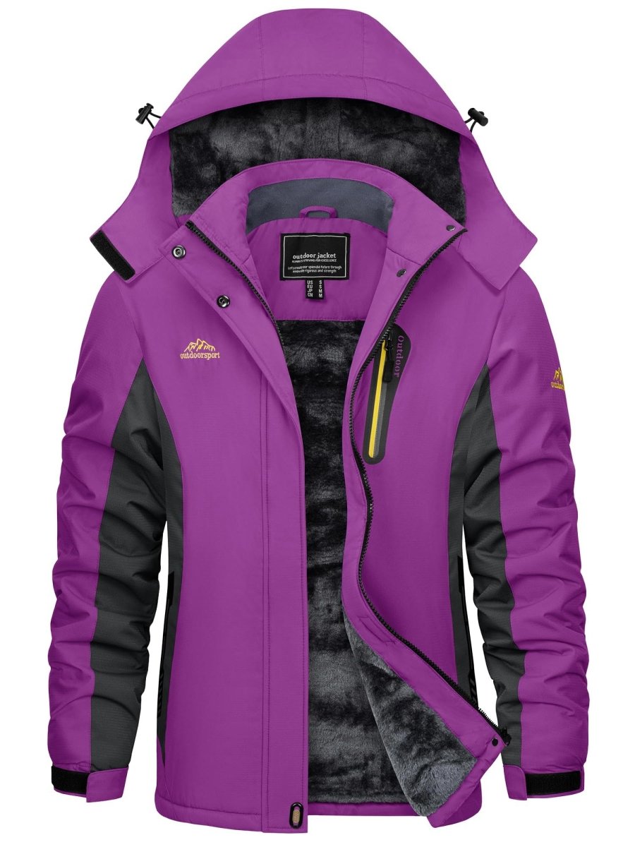 TACVASEN Purple Women's Skiing Jacket Water-Resistant Windbreaker