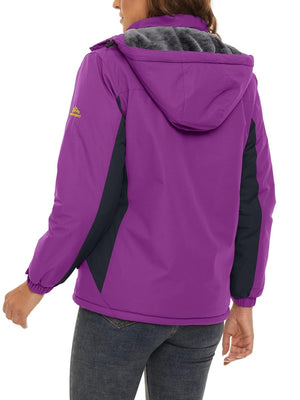 TACVASEN Purple Women's Skiing Jacket Water-Resistant Windbreaker