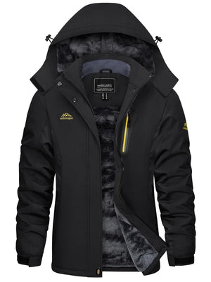 TACVASEN Black Women's Skiing Jacket Water-Resistant Windbreaker