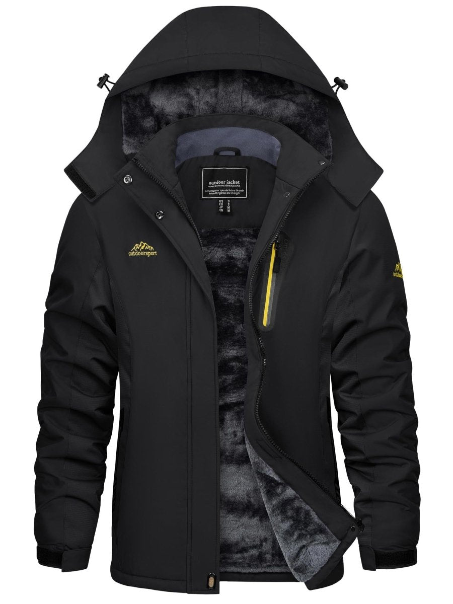 TACVASEN Black Women's Skiing Jacket Water-Resistant Windbreaker