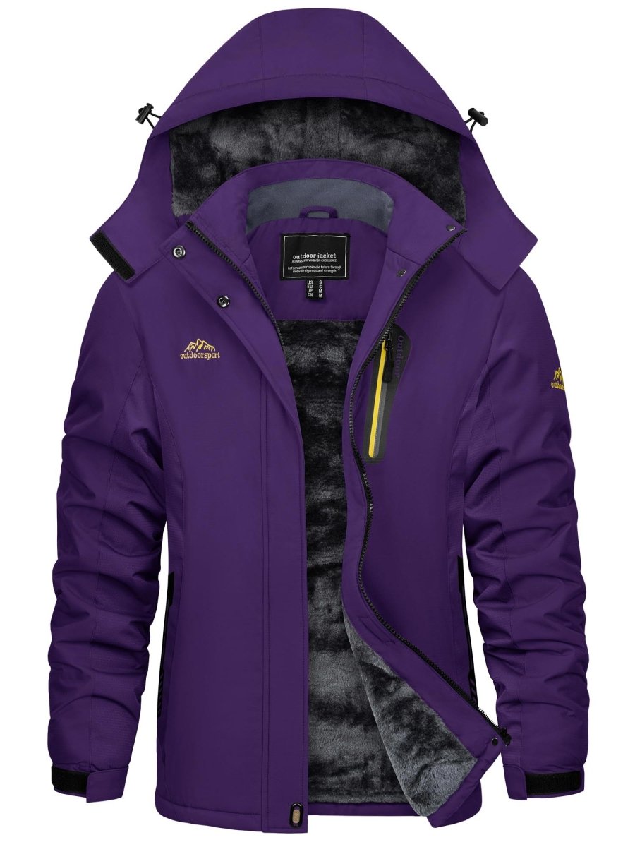 TACVASEN Deep Purple Women's Skiing Jacket Water-Resistant Windbreaker