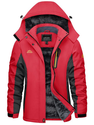 TACVASEN Red Women's Skiing Jacket Water-Resistant Windbreaker
