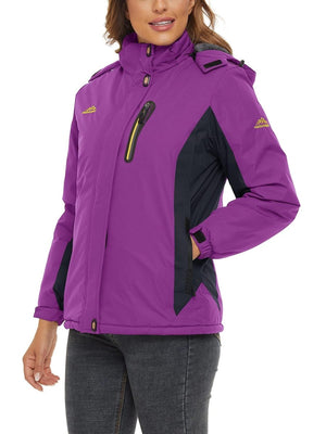 TACVASEN Purple Women's Skiing Jacket Water-Resistant Windbreaker
