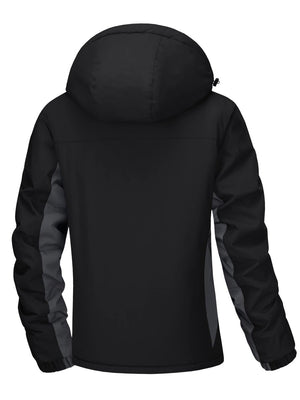 TACVASEN Black Grey Women's Skiing Jacket Water-Resistant Windbreaker
