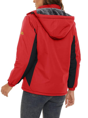 TACVASEN Red Women's Skiing Jacket Water-Resistant Windbreaker