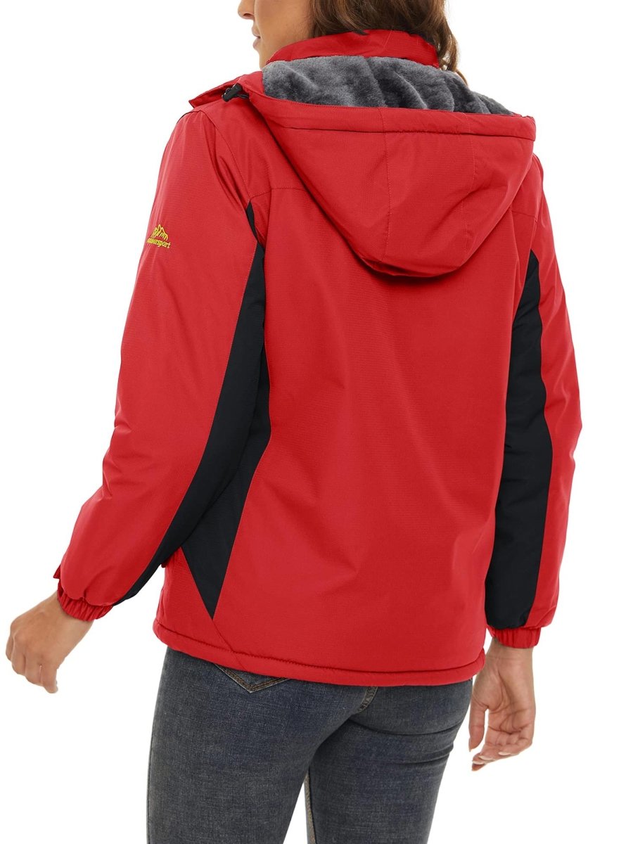 TACVASEN Red Women's Skiing Jacket Water-Resistant Windbreaker