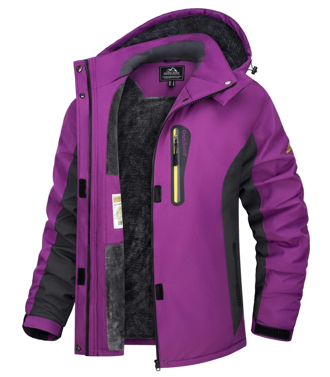 TACVASEN Deep Purple Women's Skiing Jacket Water-Resistant Windbreaker
