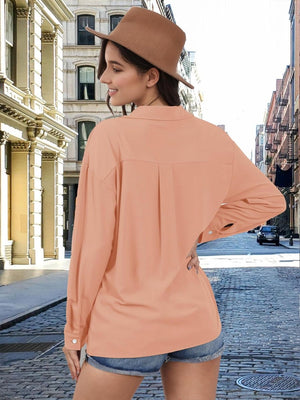 TACVASEN Apricot Women's Summer Casual V-Neck Shirt
