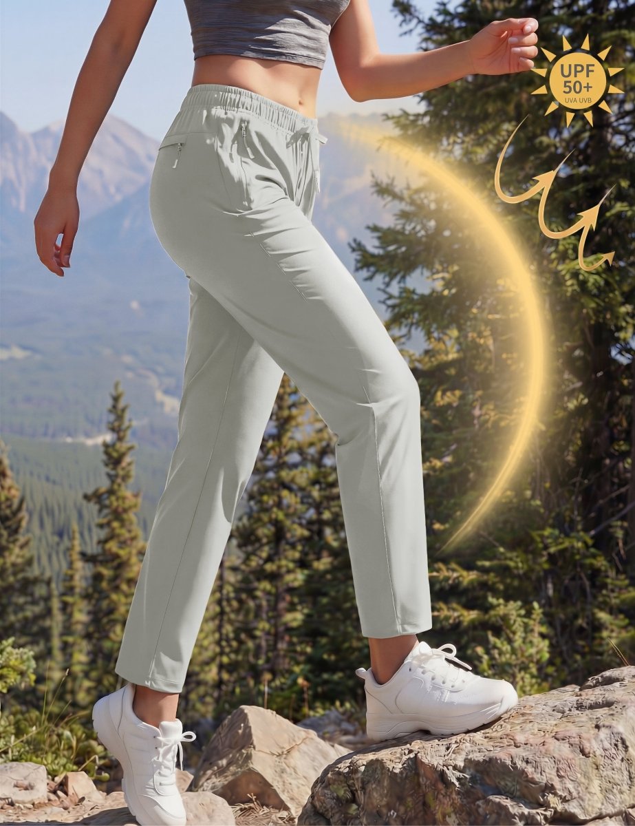 TACVASEN Light Grey Women's UPF 50+ Lightweight Quick Dry Hiking Pants