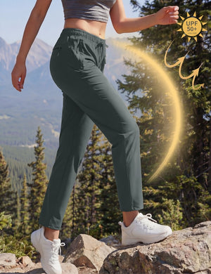 TACVASEN Dark Grey Women's UPF 50+ Lightweight Quick Dry Hiking Pants