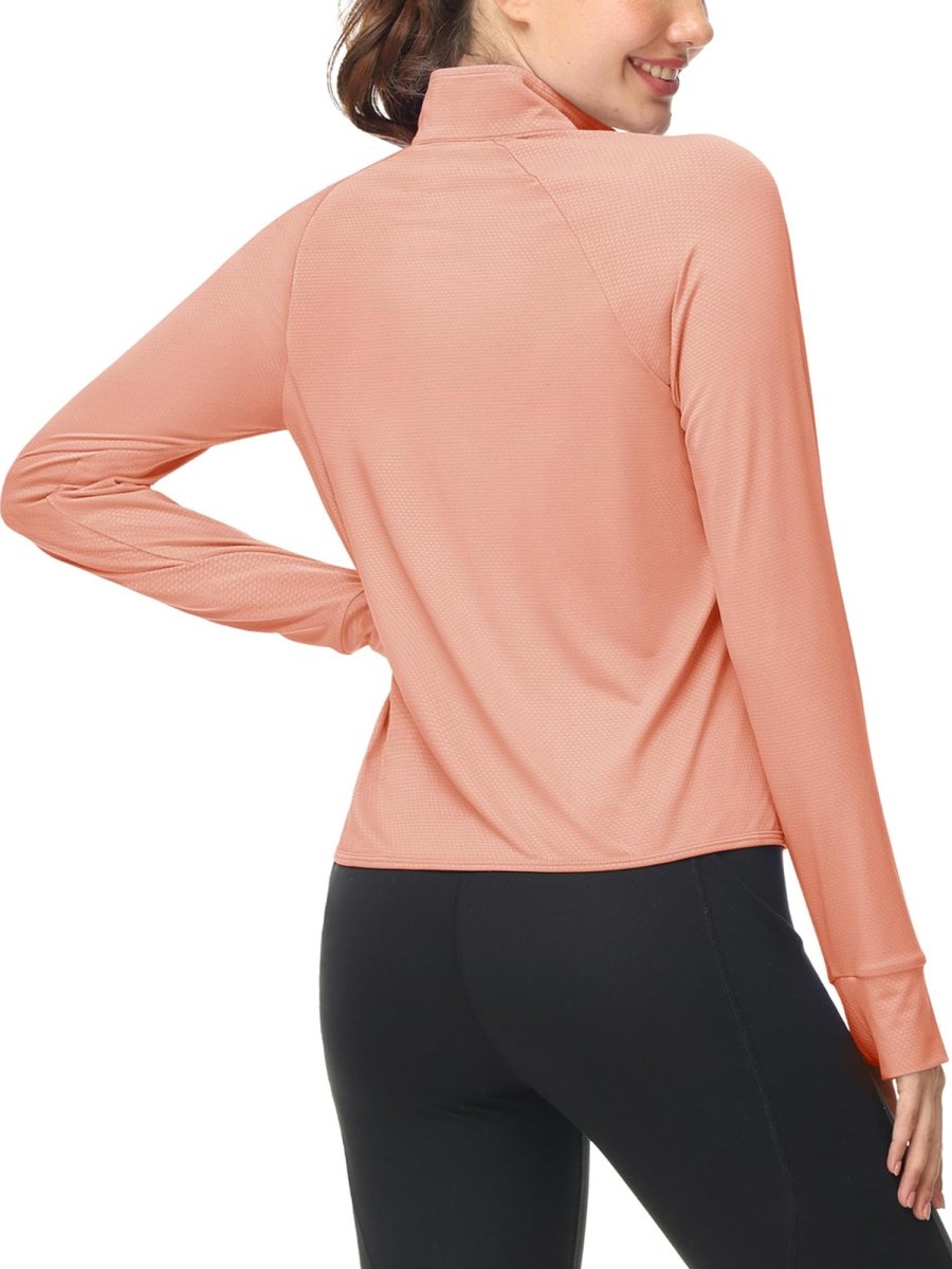 TACVASEN Apricot Women's UPF 50+ Lightweight Zip Up Jackets