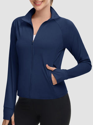 TACVASEN Navy Women's UPF 50+ Lightweight Zip Up Jackets