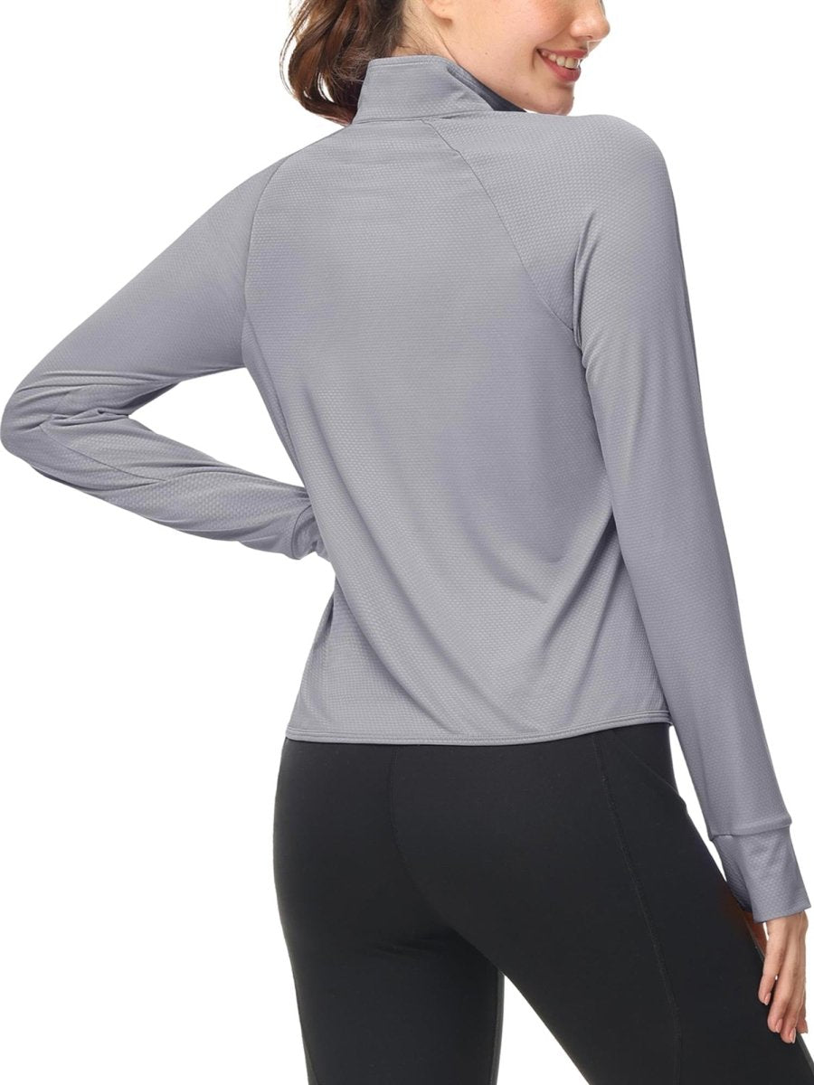 TACVASEN Light Grey Women's UPF 50+ Lightweight Zip Up Jackets