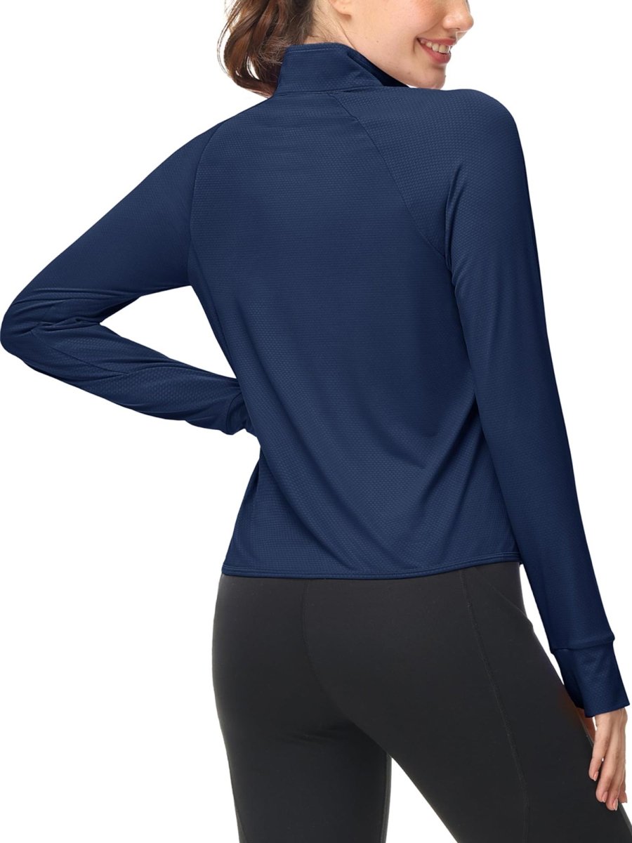 TACVASEN Navy Women's UPF 50+ Lightweight Zip Up Jackets
