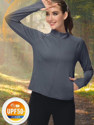 TACVASEN Dark Grey Women's UPF 50+ Lightweight Zip Up Jackets