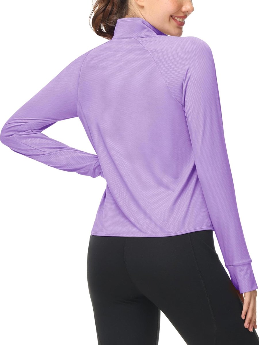 TACVASEN Light Purple Women's UPF 50+ Lightweight Zip Up Jackets