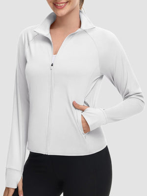 TACVASEN White Women's UPF 50+ Lightweight Zip Up Jackets