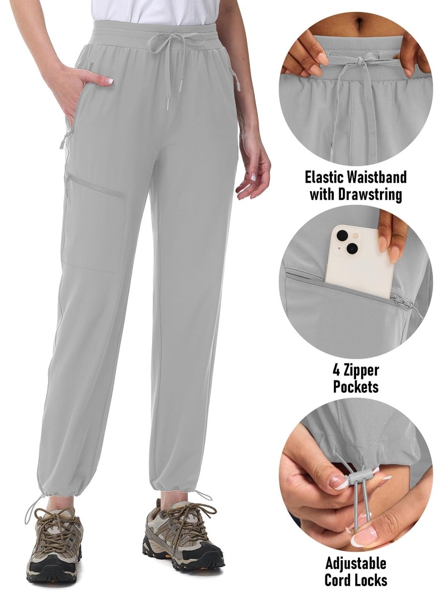 TACVASEN Light Grey Women's UPF 50+ Quick Dry Lightweight Hiking Pants