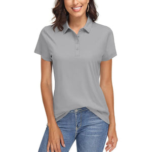 TACVASEN Bright Grey Women's UPF 50+ Sun Protection Golf Quick - Dry Polo Shirts