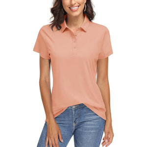 TACVASEN Apricot Women's UPF 50+ Sun Protection Golf Quick - Dry Polo Shirts