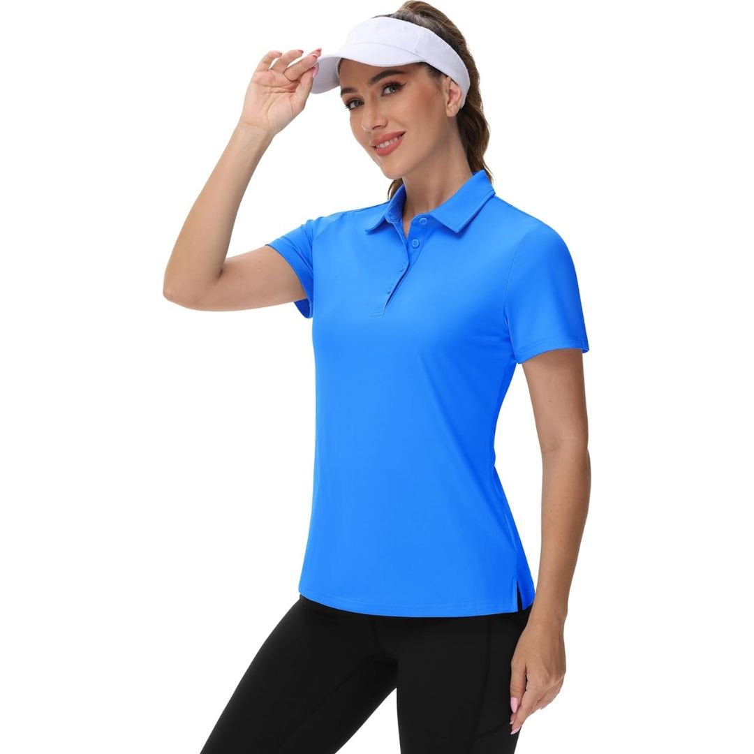 TACVASEN Azure Women's UPF 50+ Sun Protection Golf Quick - Dry Polo Shirts