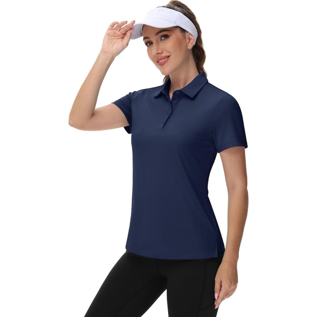 TACVASEN Navy Women's UPF 50+ Sun Protection Golf Quick - Dry Polo Shirts