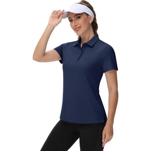 TACVASEN Navy Women's UPF 50+ Sun Protection Golf Quick - Dry Polo Shirts