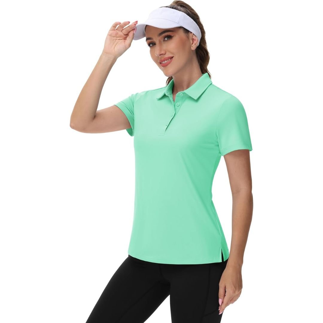 TACVASEN Mint Green Women's UPF 50+ Sun Protection Golf Quick - Dry Polo Shirts