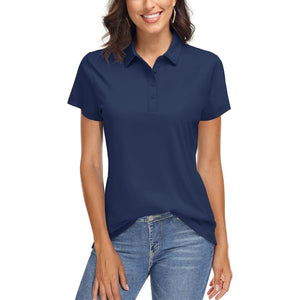 TACVASEN Navy Women's UPF 50+ Sun Protection Golf Quick - Dry Polo Shirts