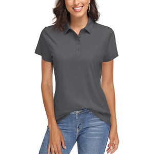 TACVASEN Sea Grey Women's UPF 50+ Sun Protection Golf Quick - Dry Polo Shirts
