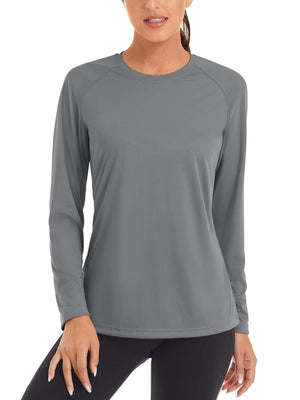 TACVASEN Dark Grey Women's UPF 50+ Sun Protection Quick Dry Long Sleeve Shirt