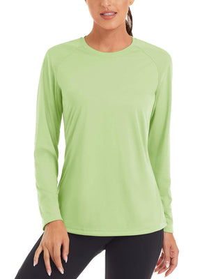 TACVASEN Light Green Women's UPF 50+ Sun Protection Quick Dry Long Sleeve Shirt