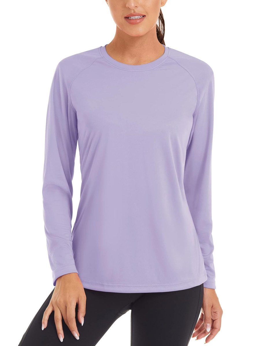 TACVASEN Light Purple Women's UPF 50+ Sun Protection Quick Dry Long Sleeve Shirt
